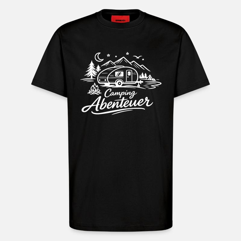 Camping Abenteuer  - T-Shirt - made by SPREAD - SOLID BLACK