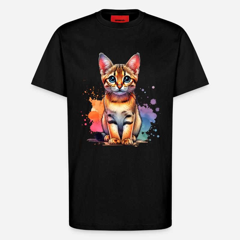 Savannah Katze Geschenk - T-Shirt - made by SPREAD - SOLID BLACK