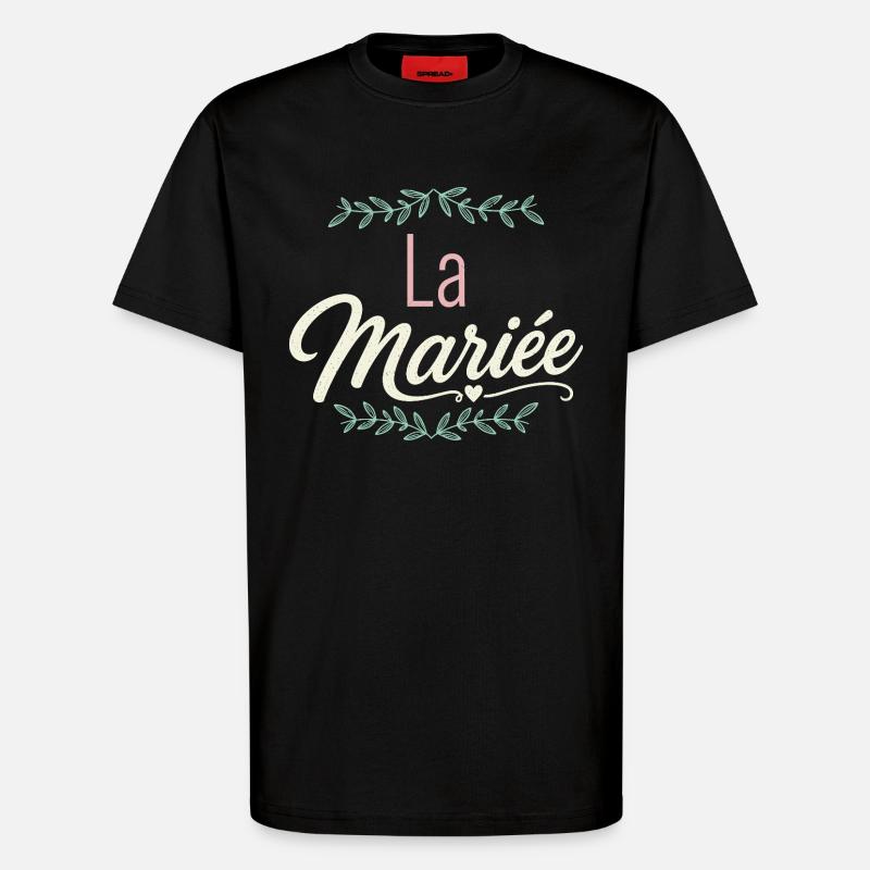 La Mariée EVJF - T-shirt bio décontracté fabriqué en UE - SOLID BLACK