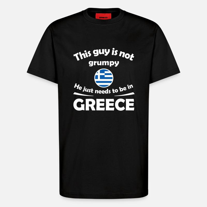 Not Grumpy Greek Vibe Tee - T-Shirt - made by SPREAD - SOLID BLACK