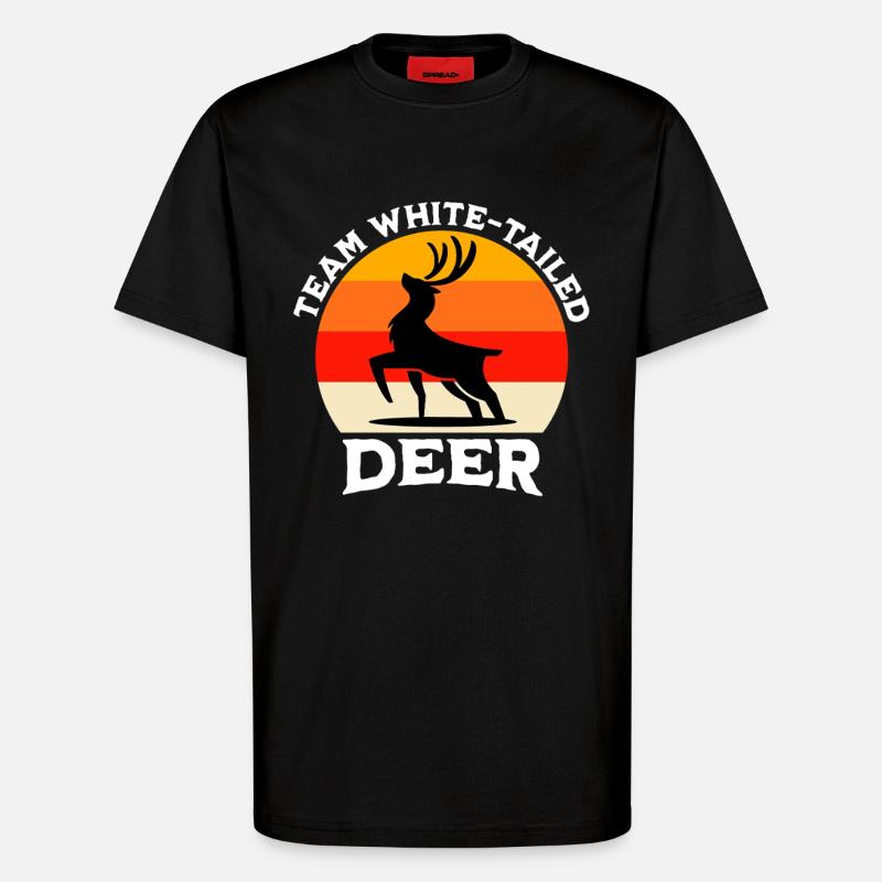 Équipe Cerf de Queue Blanche - T-shirt bio décontracté fabriqué en UE - SOLID BLACK