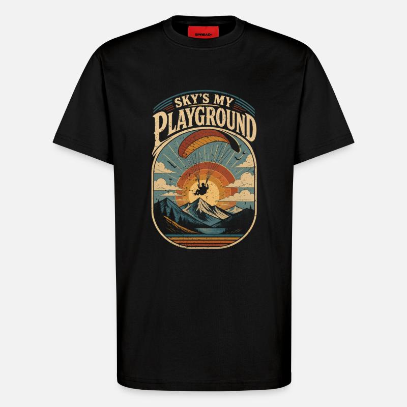 Paragliding Paraglider Glider - T-Shirt - made by SPREAD - SOLID BLACK