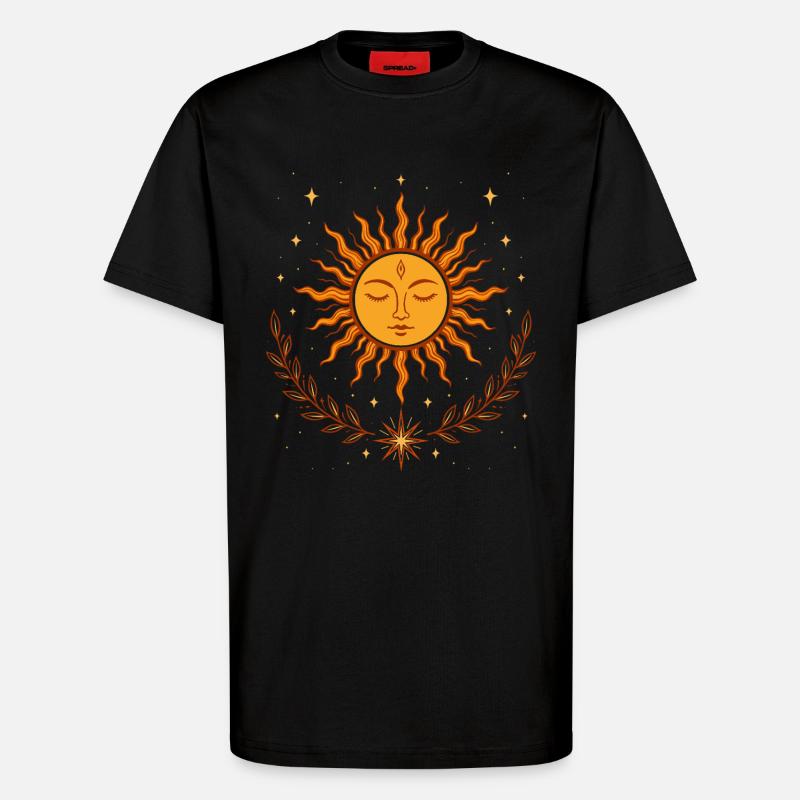 Mittsommer Sonne – Boho Symbol - T-Shirt - made by SPREAD - SOLID BLACK