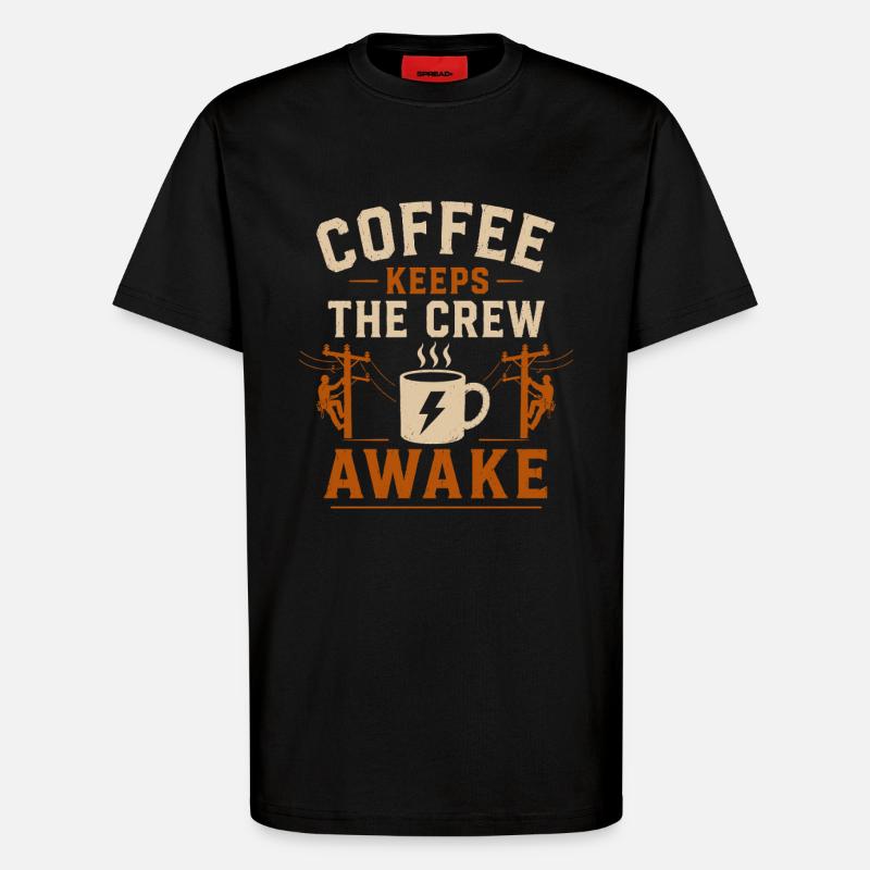 Elektriker Technik Kaffee Energie - T-Shirt - made by SPREAD - SOLID BLACK