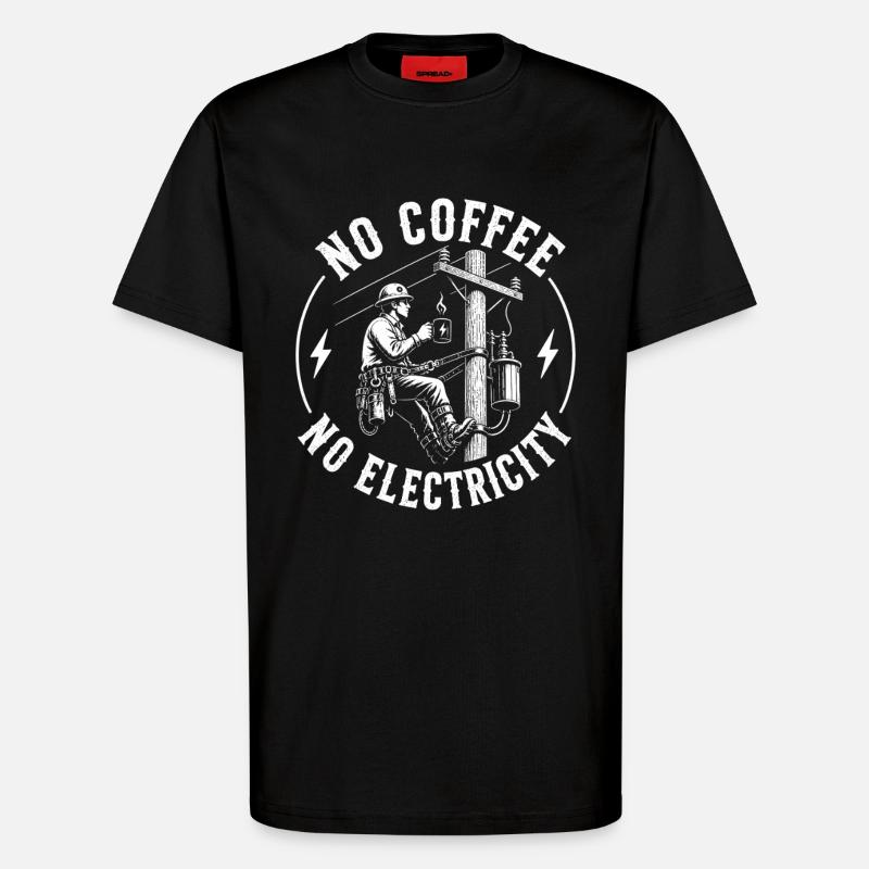 Pas d’alimentation sans café - T-shirt bio décontracté fabriqué en UE - SOLID BLACK