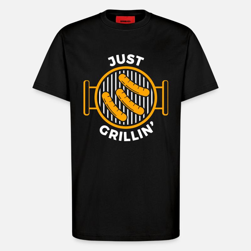 Juste griller des saucisses BBQ - T-shirt bio décontracté fabriqué en UE - SOLID BLACK