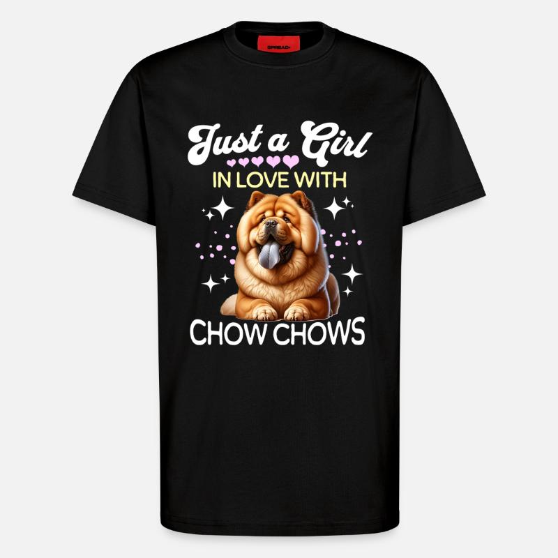 Fille Chowchow - T-shirt bio décontracté fabriqué en UE - SOLID BLACK