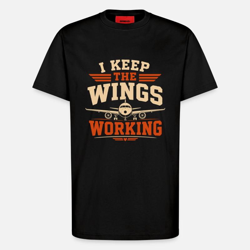 Flugzeug Technik Wartung Und Luftfahrt - T-Shirt - made by SPREAD - SOLID BLACK