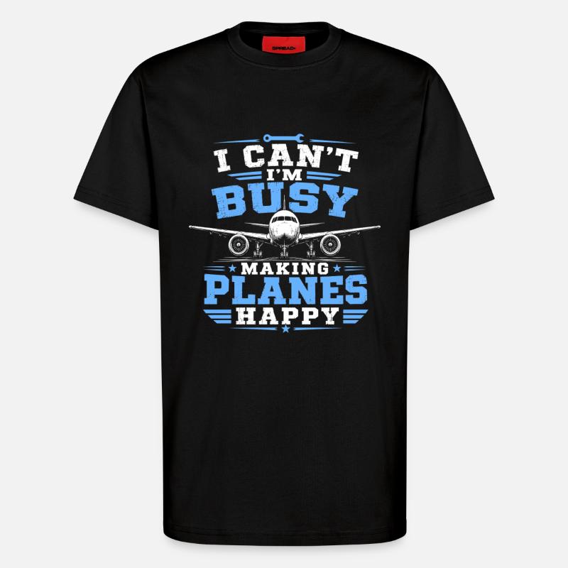 Luftfahrt Mechanik Flugzeug Techniker - T-Shirt - made by SPREAD - SOLID BLACK
