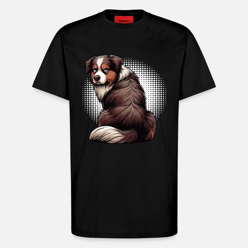 Australian Shepherd Aussie Aussiebesitzer Aussies - T-Shirt - made by SPREAD - SOLID BLACK