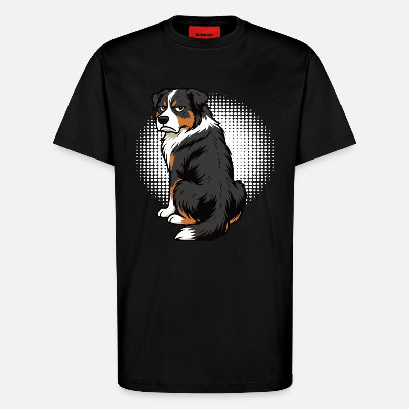 Australian Shepherd Aussie Aussiebesitzer Aussies - T-Shirt - made by SPREAD - SOLID BLACK