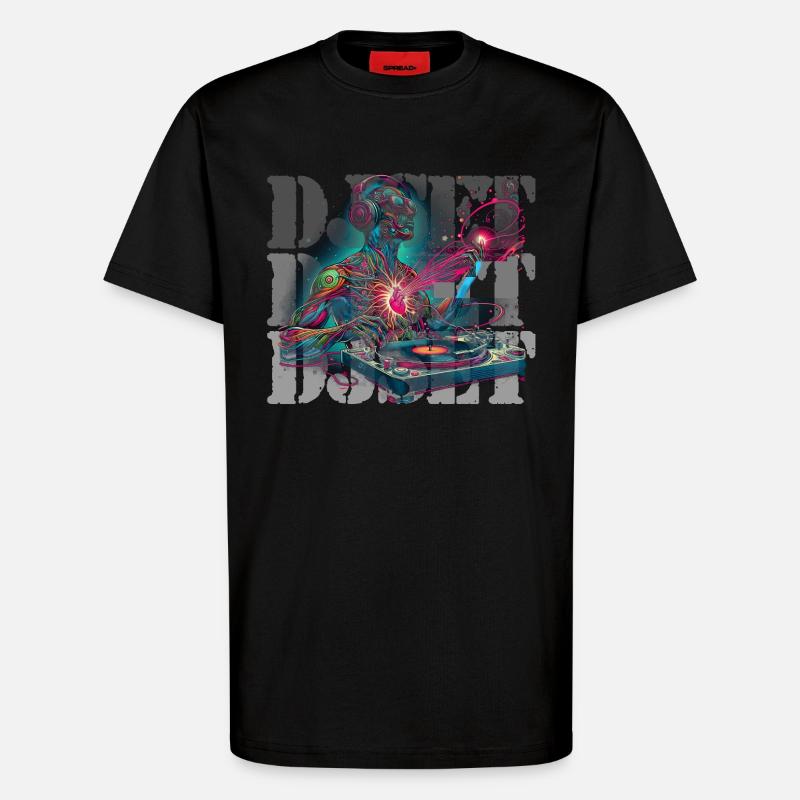 DJ Set - T-Shirt - made by SPREAD - SOLID BLACK
