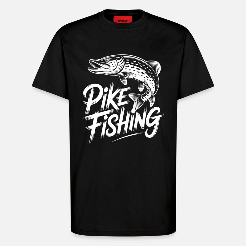 Springender Hecht - T-Shirt - made by SPREAD - SOLID BLACK