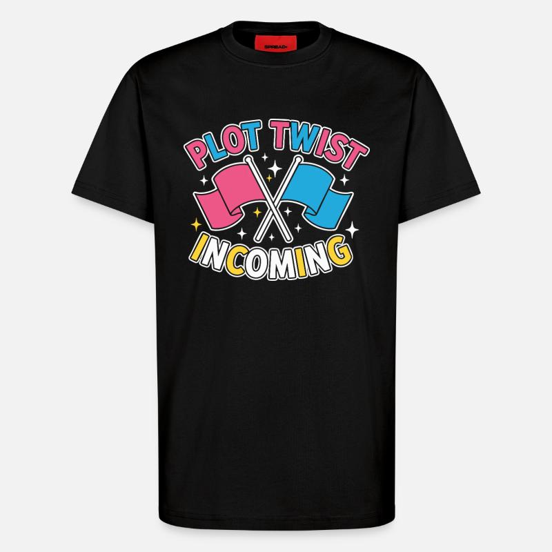 Geschlechter-Enthüllung Plot-Twist – Team Pink Team - T-Shirt - made by SPREAD - SOLID BLACK