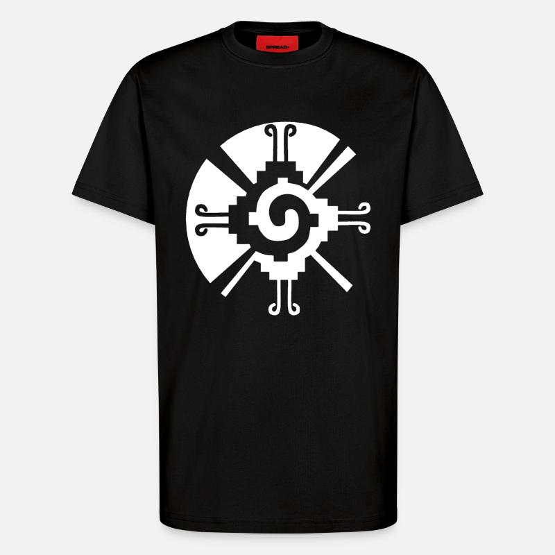 Solar Geometric Pattern (White) - T-Shirt - made by SPREAD - SOLID BLACK