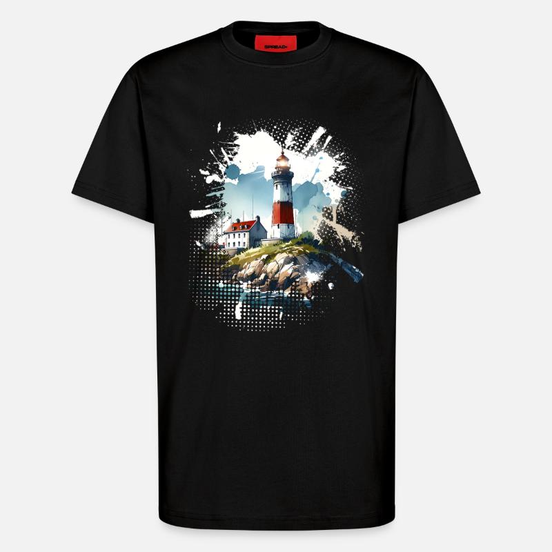 lighthouse - T-Shirt - made by SPREAD - SOLID BLACK