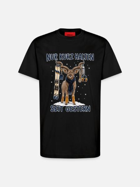 Lustiges Winter Kudu - T-Shirt - made by SPREAD - SOLID BLACK