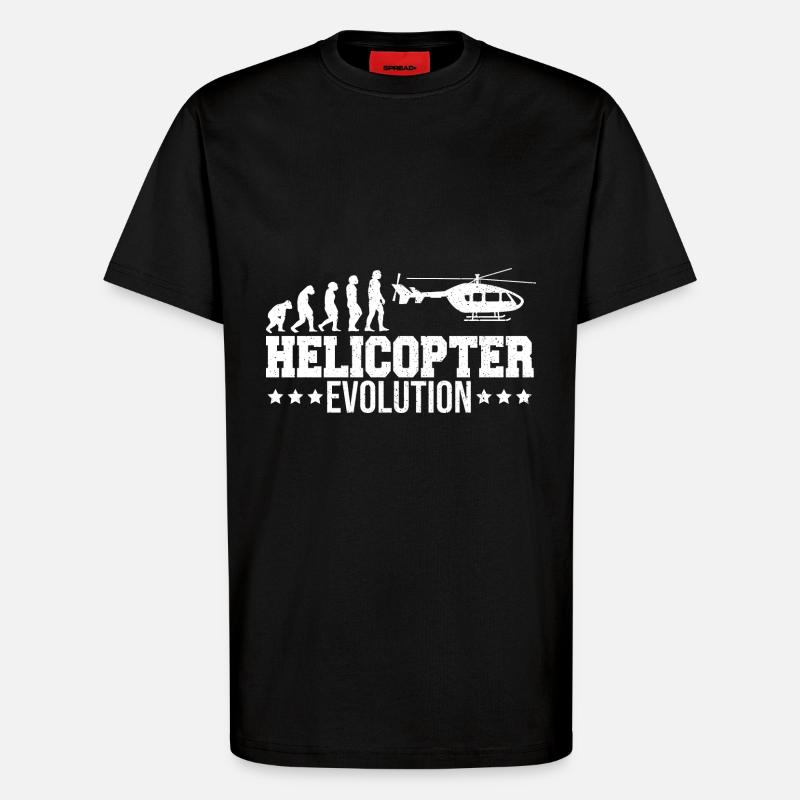 Hélicoptère Heli Pilot Evolution - T-shirt bio décontracté fabriqué en UE - SOLID BLACK