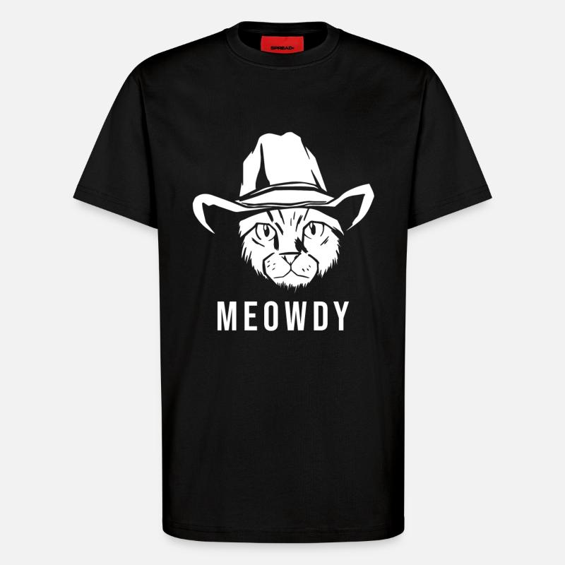 Meowdy Katze - T-Shirt - made by SPREAD - SOLID BLACK