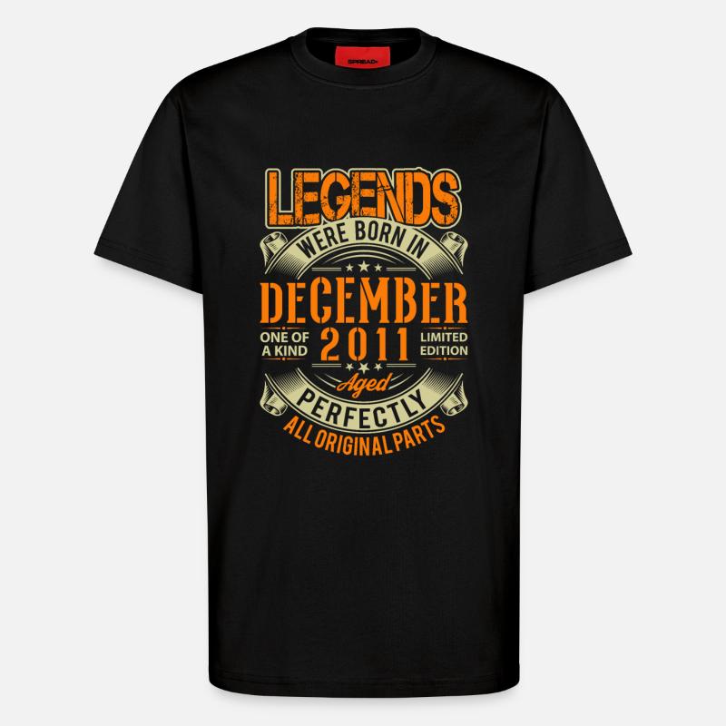 2011 December Birthday Legend - T-Shirt - made by SPREAD - SOLID BLACK