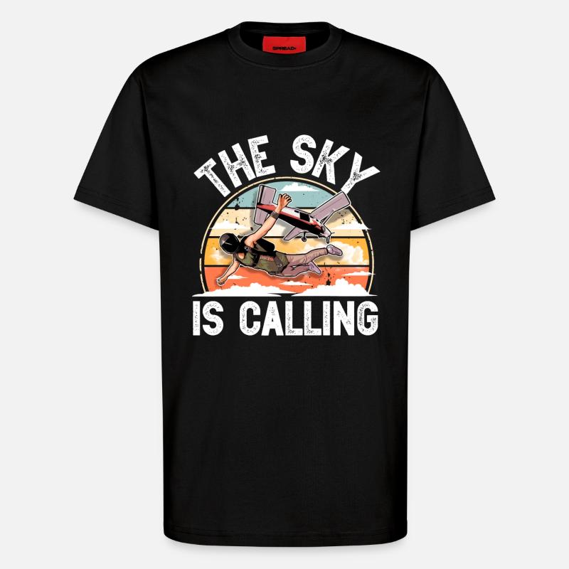 Skydiving Parachuting Parachute - T-Shirt - made by SPREAD - SOLID BLACK