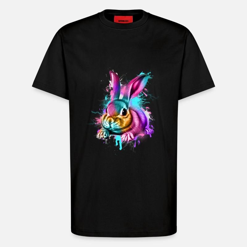 Lapin Lapin - T-shirt bio décontracté fabriqué en UE - SOLID BLACK