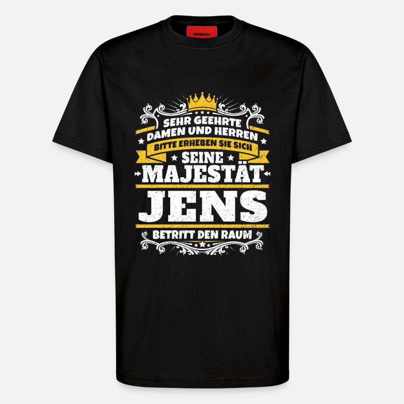 Sa Majesté Jens - T-shirt bio décontracté fabriqué en UE - SOLID BLACK
