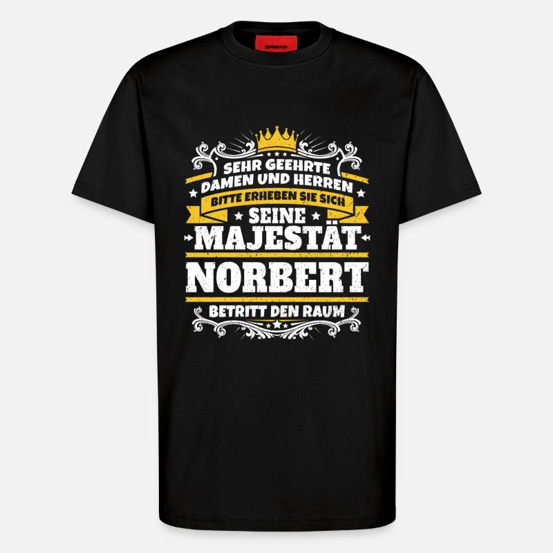 Sa Majesté Norbert - T-shirt bio décontracté fabriqué en UE - SOLID BLACK