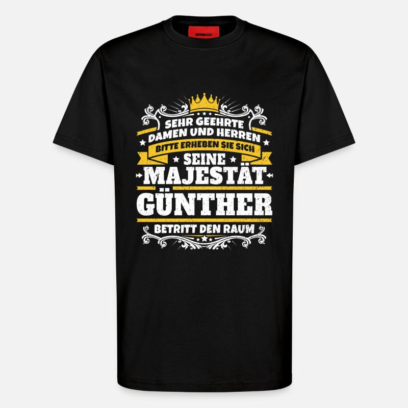 Sa Majesté Günther - T-shirt bio décontracté fabriqué en UE - SOLID BLACK