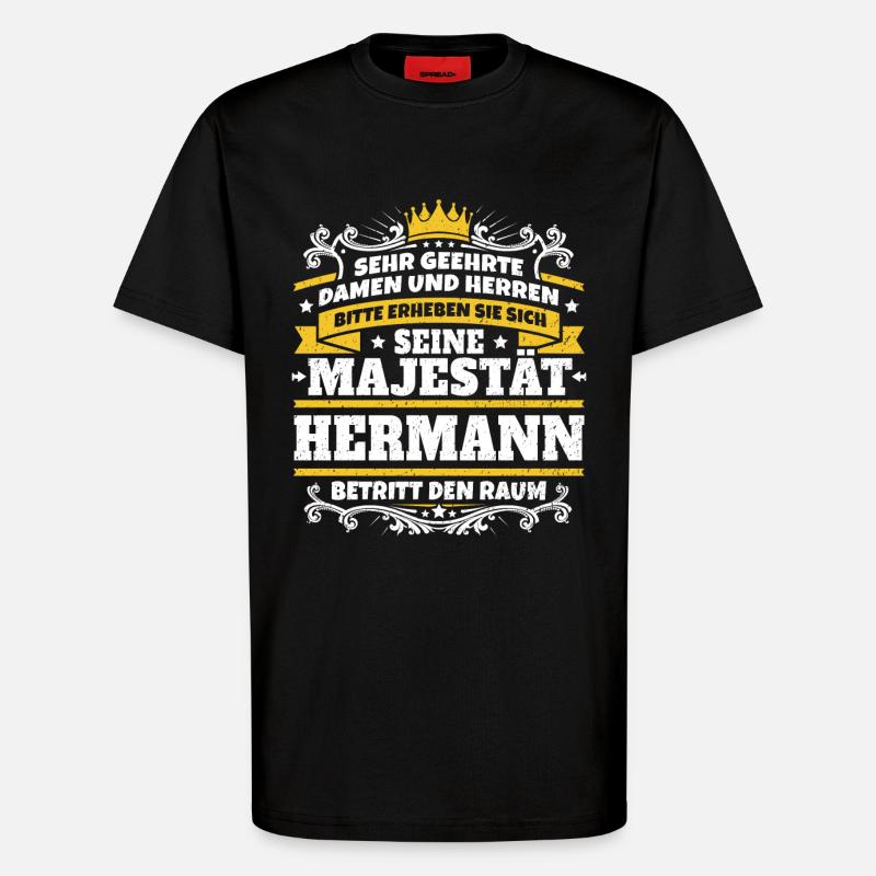 Sa Majesté Hermann - T-shirt bio décontracté fabriqué en UE - SOLID BLACK