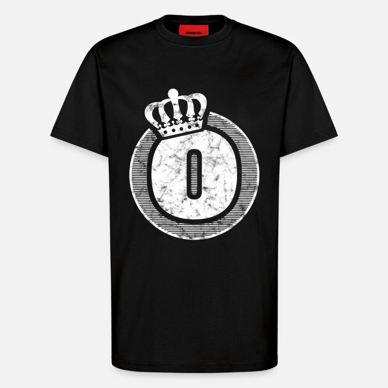 Stylischer Buchstabe O mit Krone - T-Shirt - made by SPREAD - SOLID BLACK
