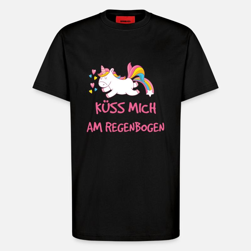 Küss mich am Regenbogen - T-Shirt - made by SPREAD - SOLID BLACK