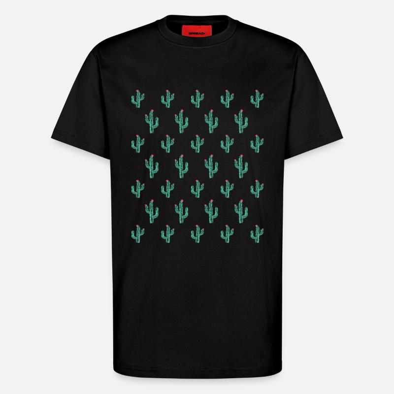 Cactus as a pattern - T-Shirt - made by SPREAD - SOLID BLACK