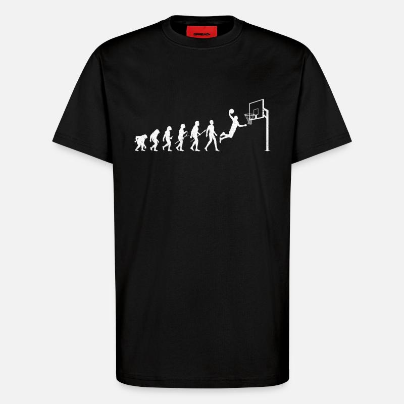 Basketball Evolution - T-Shirt - made by SPREAD - SOLID BLACK