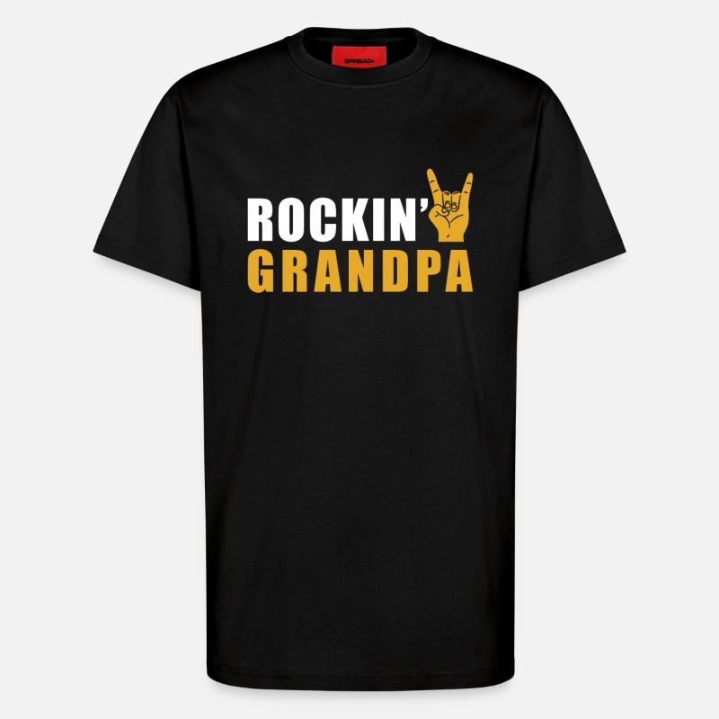 Rock Opa Rock n Roll - T-Shirt - made by SPREAD - SOLID BLACK