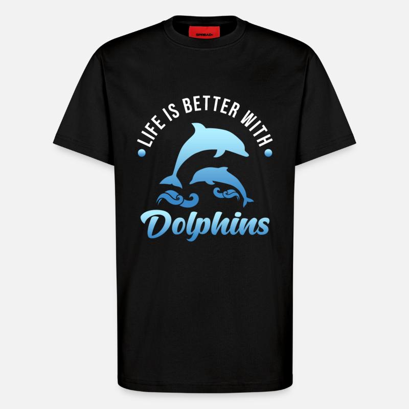 dolphin - T-Shirt - made by SPREAD - SOLID BLACK