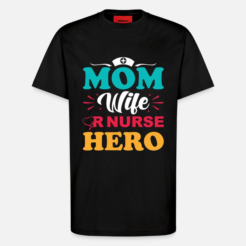 Infirmière chirurgicale Mama - T-shirt bio décontracté fabriqué en UE - SOLID BLACK