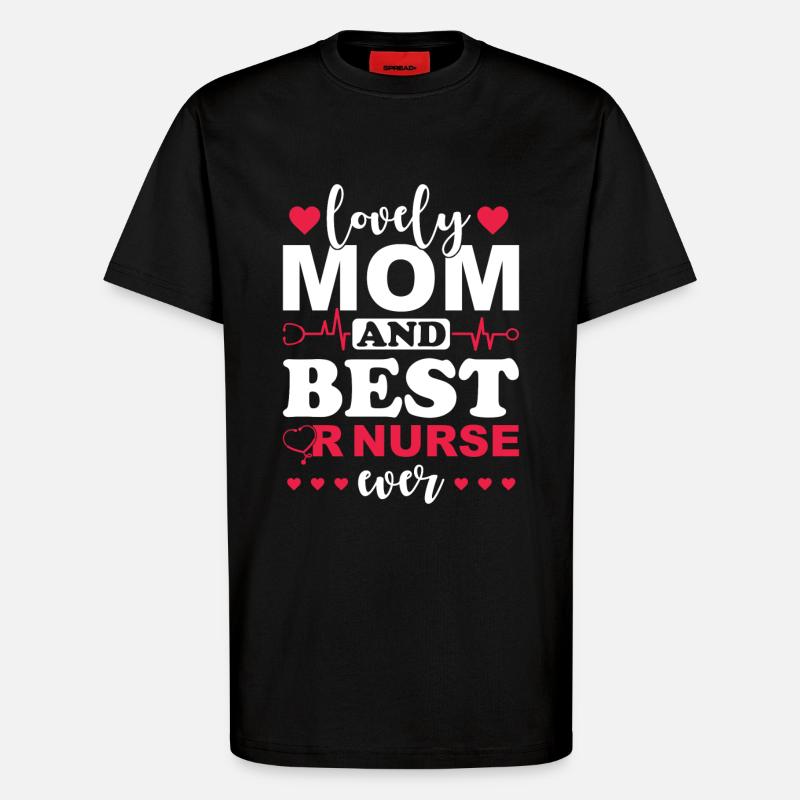 Mère infirmière chirurgicale - T-shirt bio décontracté fabriqué en UE - SOLID BLACK
