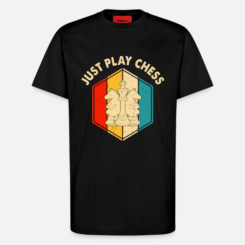 Échecs - T-shirt bio décontracté fabriqué en UE - SOLID BLACK