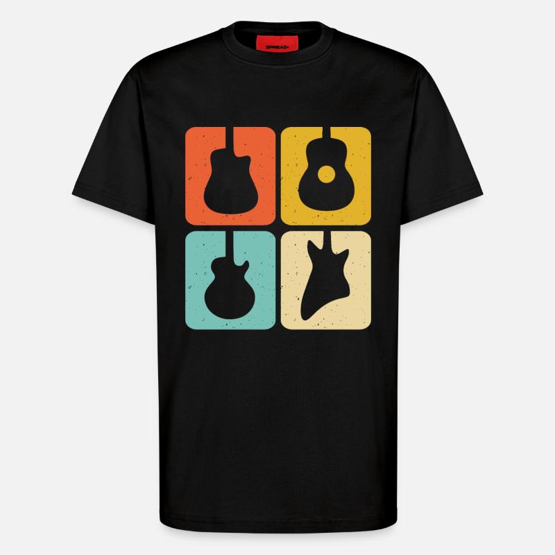 Guitariste Guitare - T-shirt bio décontracté fabriqué en UE - SOLID BLACK