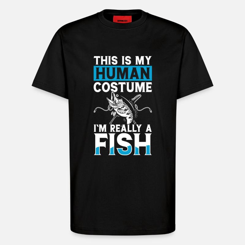 Angler - T-Shirt - made by SPREAD - SOLID BLACK