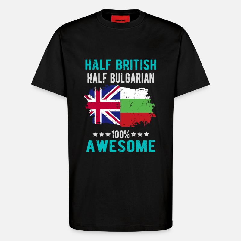 Halb Brite Halb Bulgare - T-Shirt - made by SPREAD - SOLID BLACK