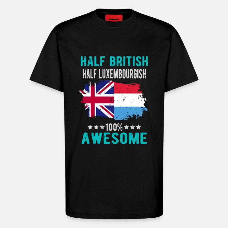 Half British Half Luxembourger - T-Shirt - made by SPREAD - SOLID BLACK