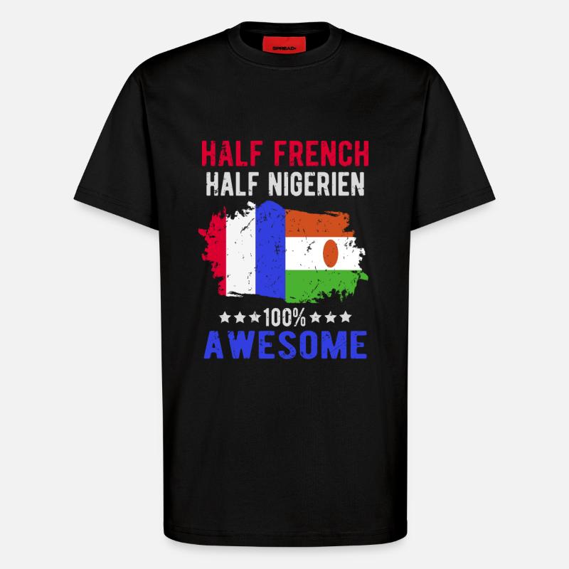 Half French Half Nigrer - T-Shirt - made by SPREAD - SOLID BLACK