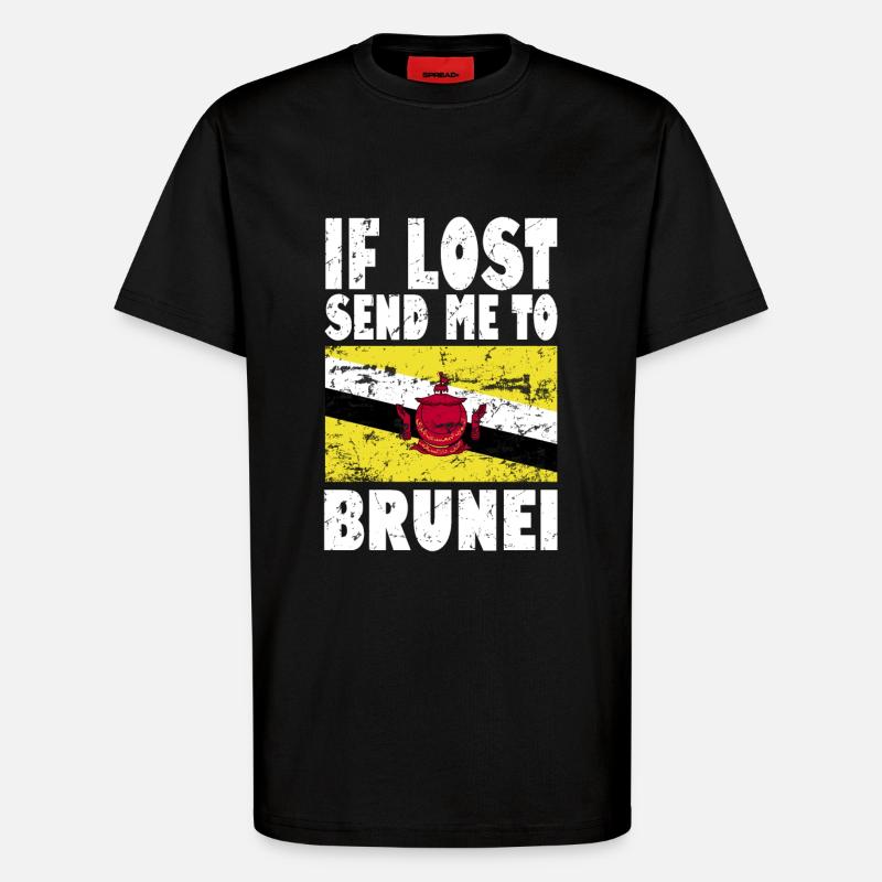Drapeau du Brunei - T-shirt bio décontracté fabriqué en UE - SOLID BLACK