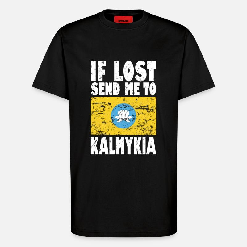 Drapeau de Kalmoukie - T-shirt bio décontracté fabriqué en UE - SOLID BLACK