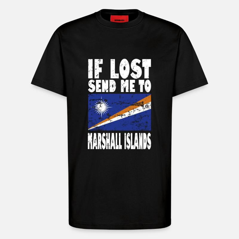 Marshall Islands Flag Saying - T-Shirt - made by SPREAD - SOLID BLACK