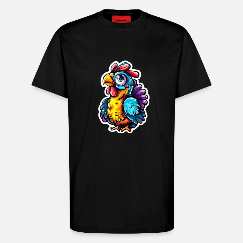 Buntes Huhn - T-Shirt - made by SPREAD - SOLID BLACK