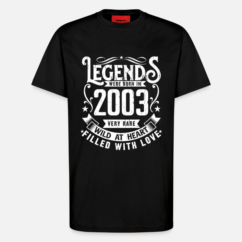 Legendary since 2003 born in 2003 Gift 2003 - T-Shirt - made by SPREAD - SOLID BLACK