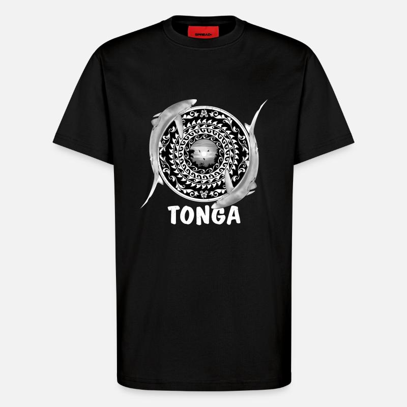 Tonga Blue Sharks - T-Shirt - made by SPREAD - SOLID BLACK
